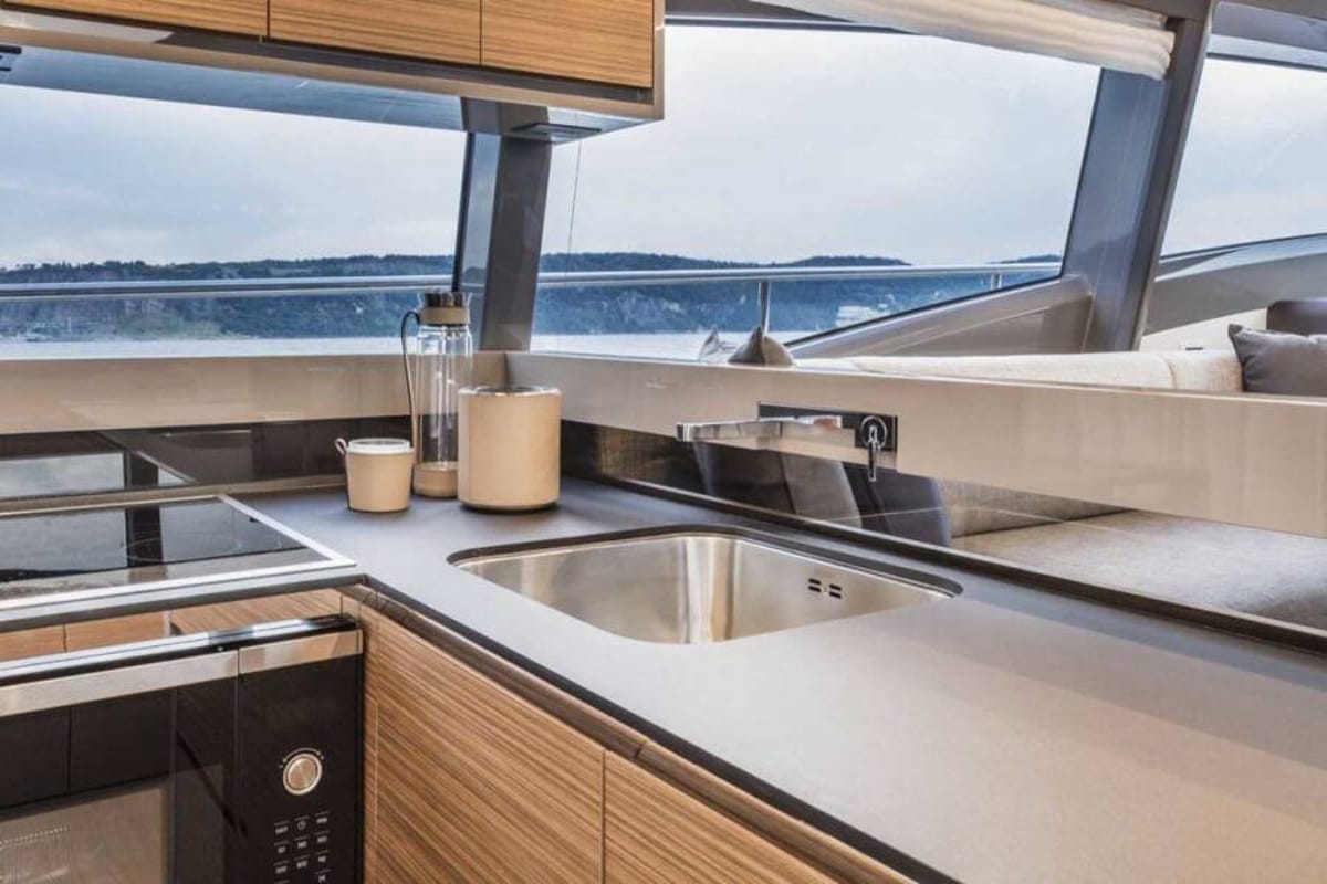 Galley of Dream, a Ferretti Yachts 450 yacht at Grad Šibenik, Croatia