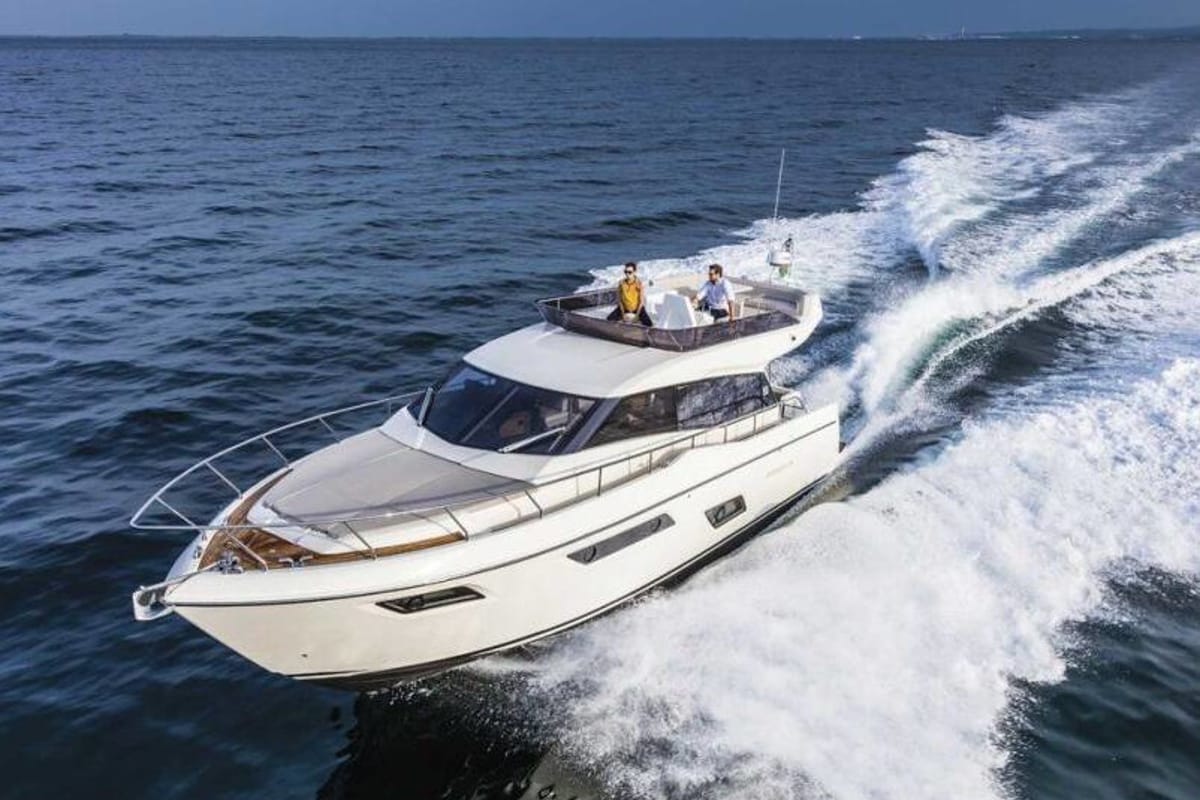 Exterior view of Dream, a Ferretti Yachts 450 yacht at Grad Šibenik, Croatia