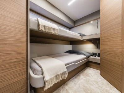 Cabin on Dream, a Ferretti Yachts 450 yacht at Grad Šibenik, Croatia