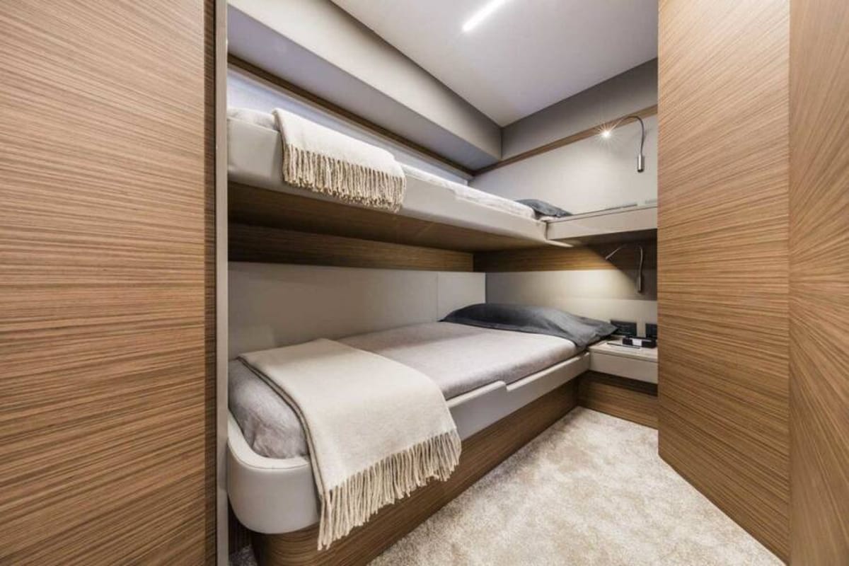 Cabin on Dream, a Ferretti Yachts 450 yacht at Grad Šibenik, Croatia