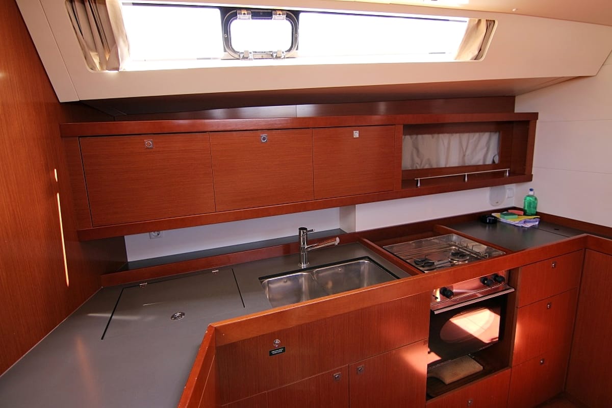 Galley of Golden Dreams, a Beneteau Oceanis 45 sailboat at Općina Sukošan, Croatia