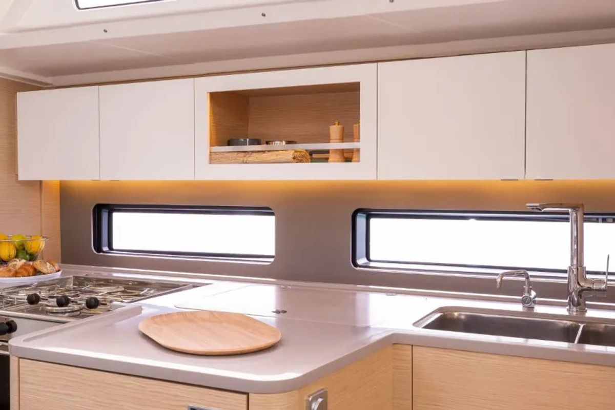 Galley of Sunsail 41.3 Premium Plus, a Dufour 41 sailboat at Dubrovnik, Croatia