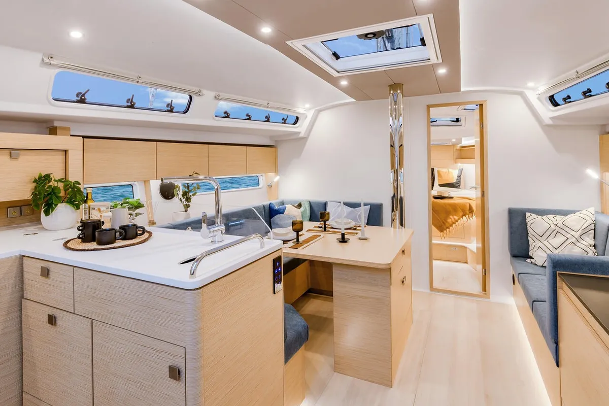 Salon of Spark, a Hanse Yachts Hanse 410 sailboat at Grad Šibenik, Croatia