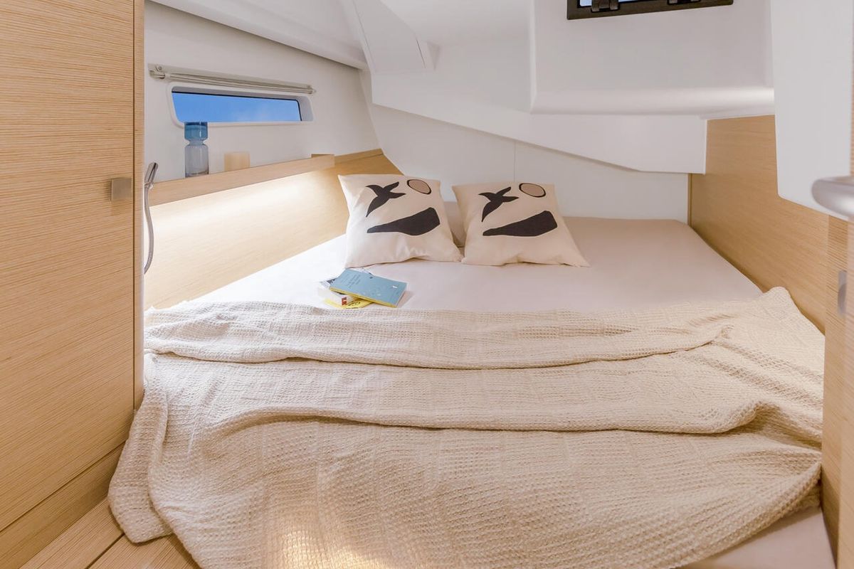 Cabin on Spark, a Hanse Yachts Hanse 410 sailboat at Grad Šibenik, Croatia