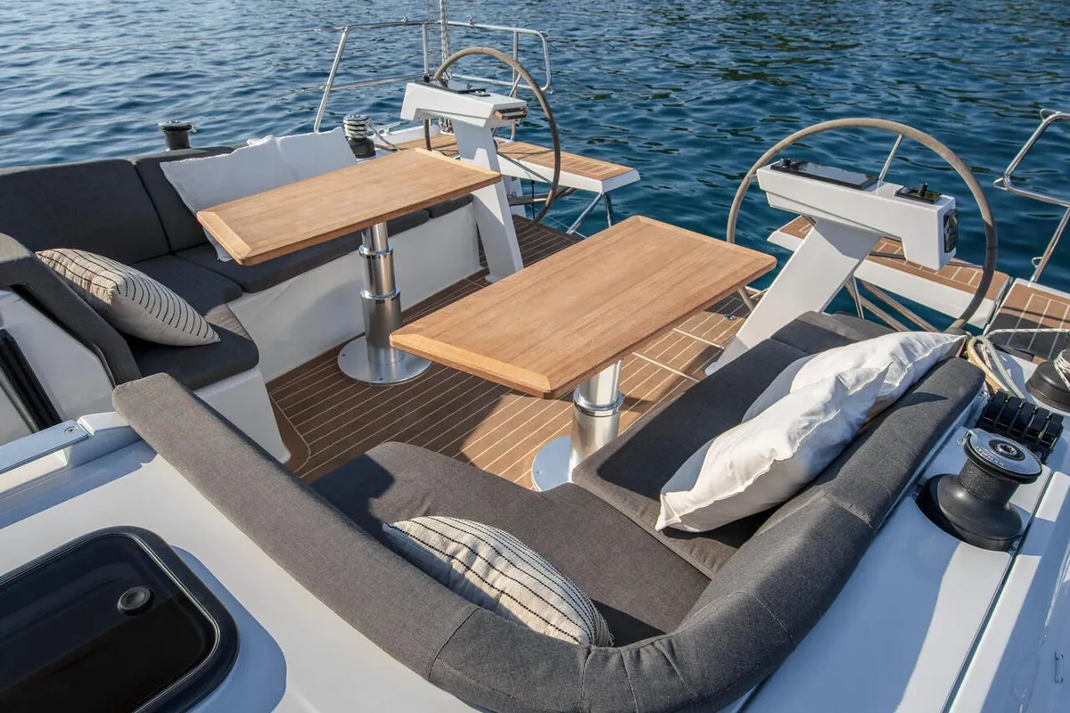Deck of Spark, a Hanse Yachts Hanse 410 sailboat at Grad Šibenik, Croatia