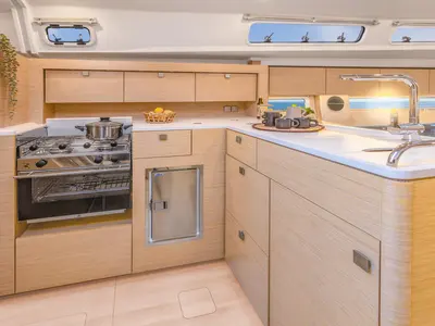 Galley of Spark, a Hanse Yachts Hanse 410 sailboat at Grad Šibenik, Croatia