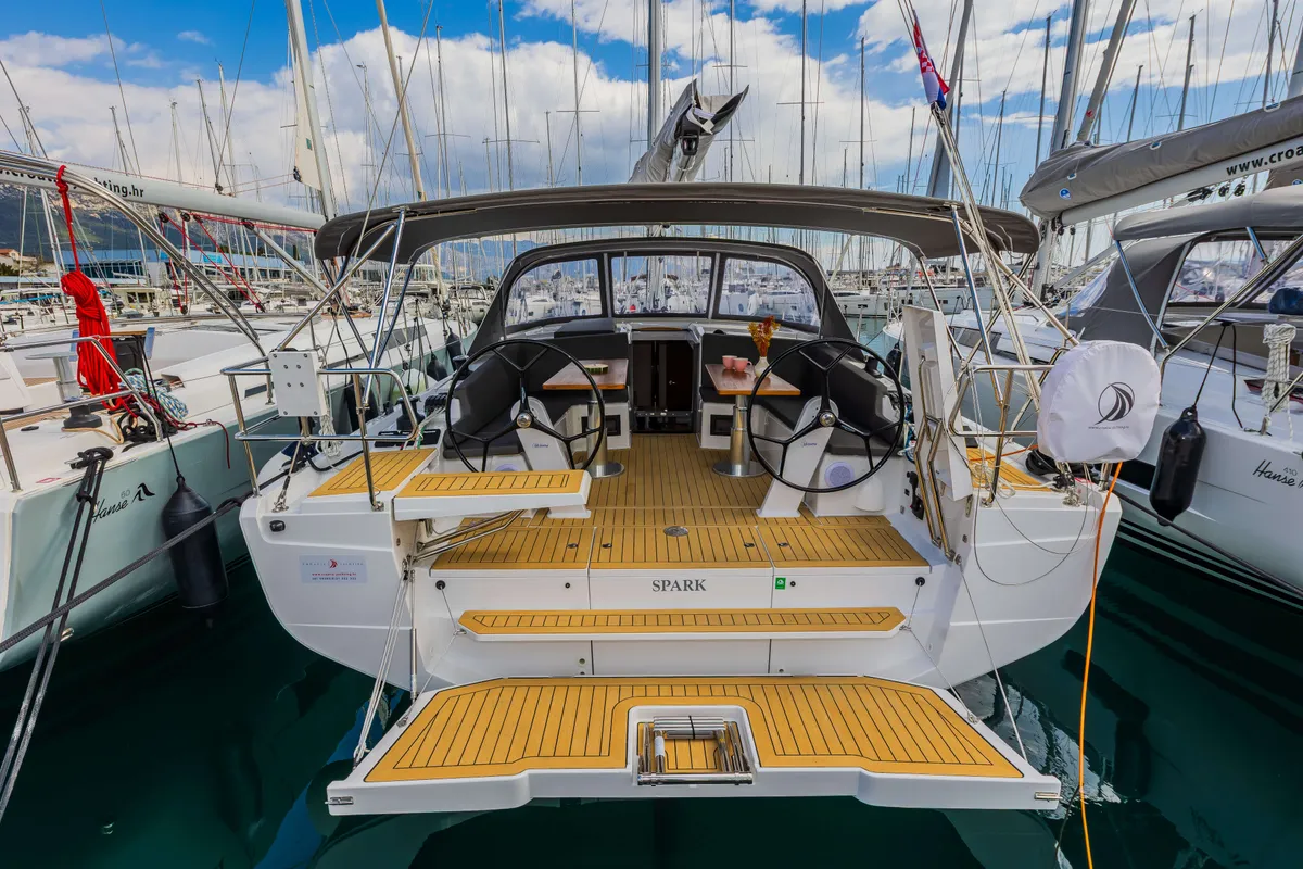Spark, a Hanse Yachts Hanse 410 sailboat at Grad Šibenik, Croatia
