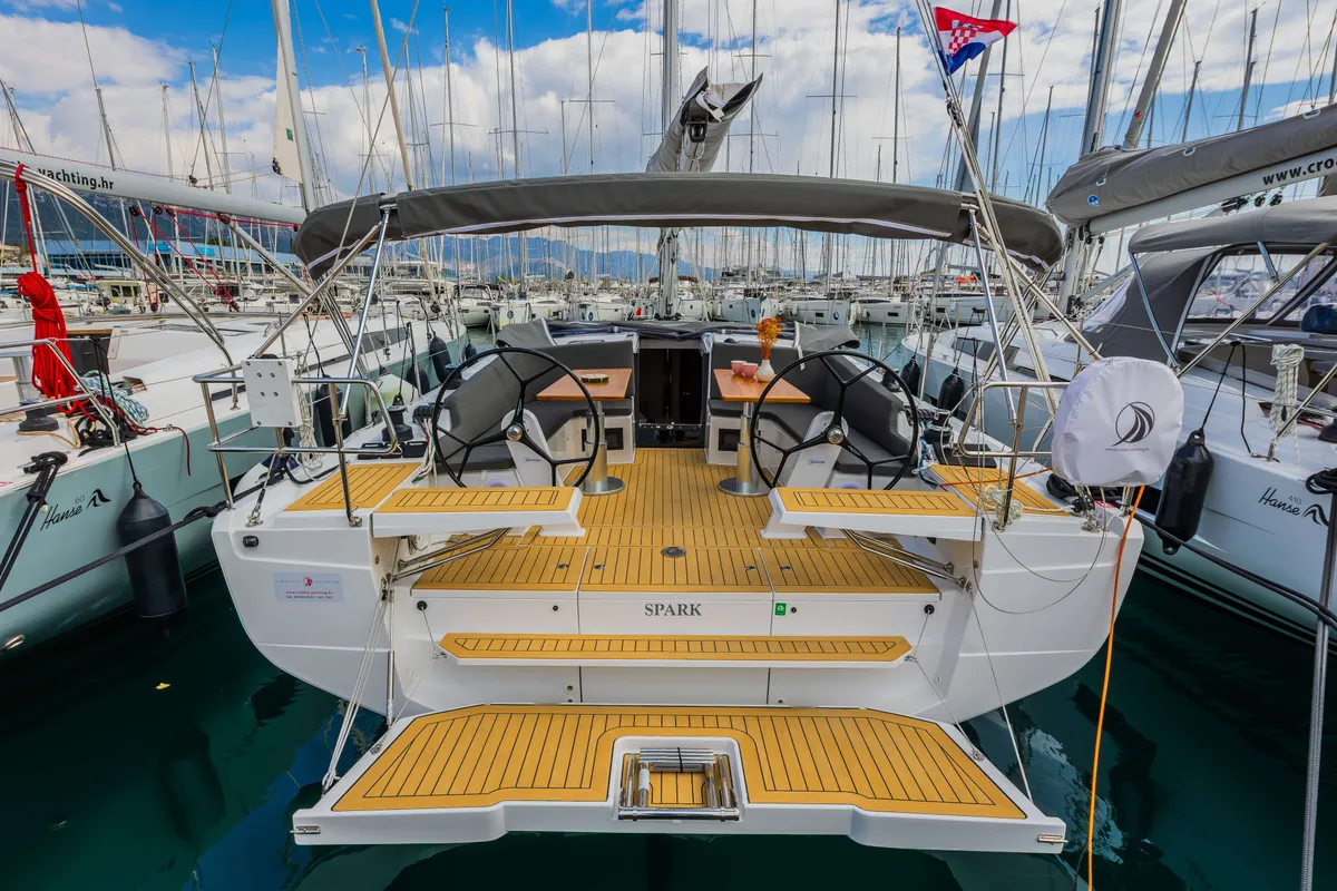 Spark, a Hanse Yachts Hanse 410 sailboat at Grad Šibenik, Croatia