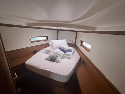 Cabin on Checkmate, a Beneteau First 44 sailboat at Split, Croatia