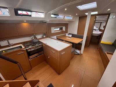 Galley of Checkmate, a Beneteau First 44 sailboat at Split, Croatia