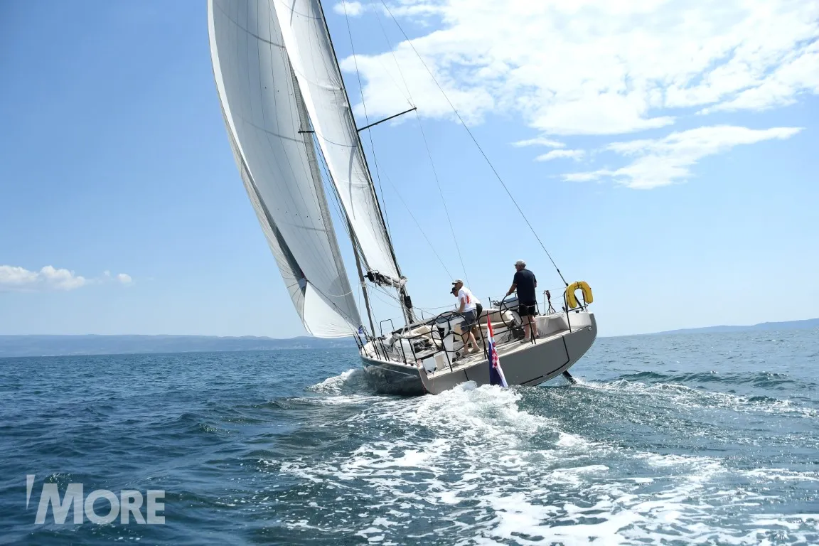 Exterior view of Checkmate, a Beneteau First 44 sailboat at Split, Croatia