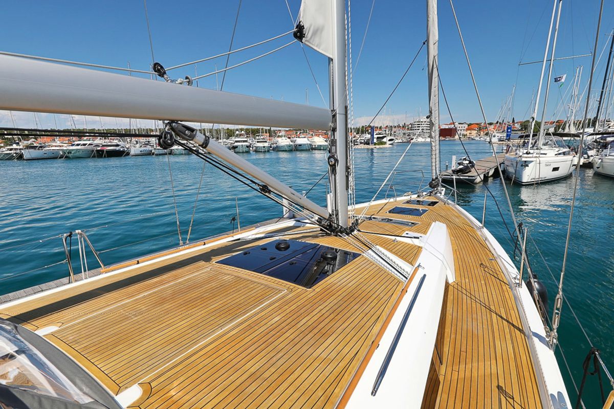 Deck of I'm Alone, a Hanse Yachts Hanse 460 sailboat at Pirovac, Croatia