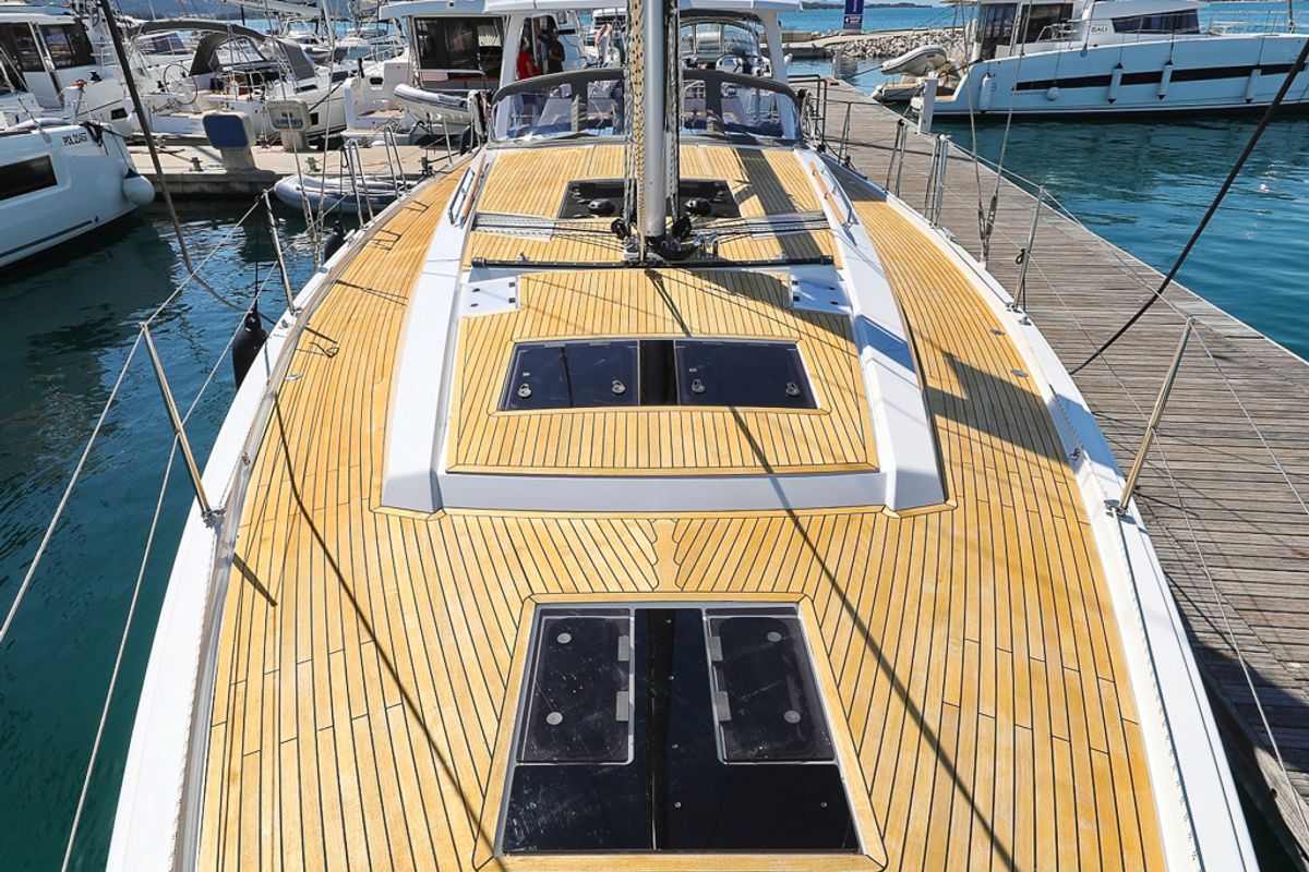 Deck of I'm Alone, a Hanse Yachts Hanse 460 sailboat at Pirovac, Croatia