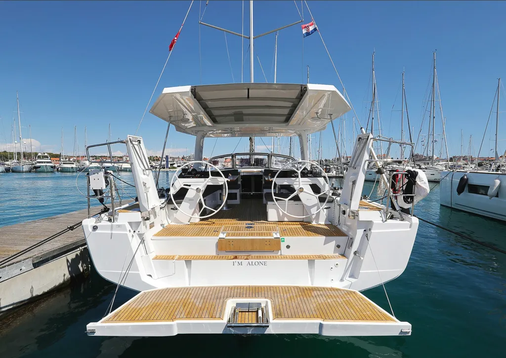 Exterior view of I'm Alone, a Hanse Yachts Hanse 460 sailboat at Pirovac, Croatia