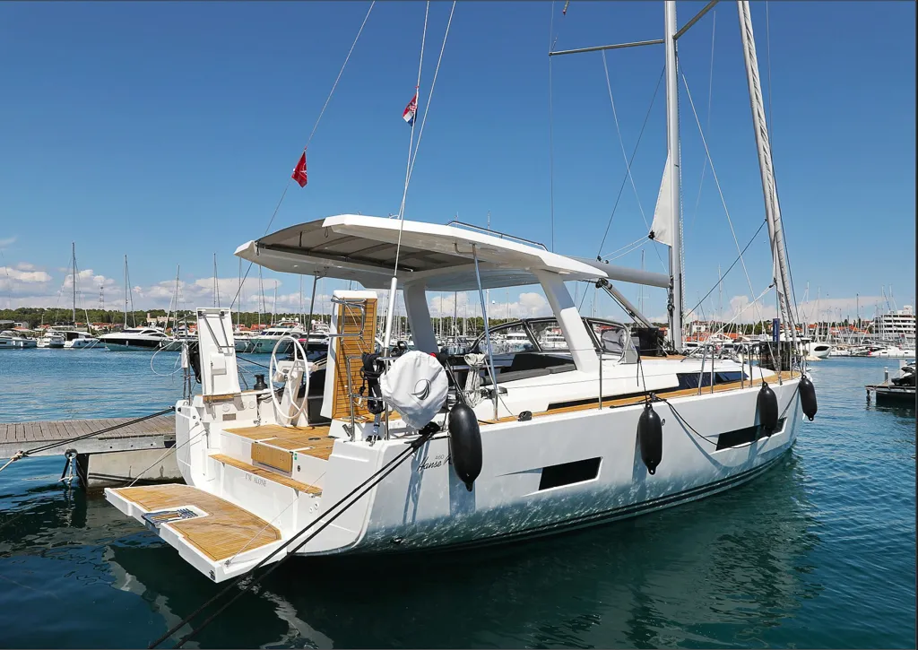 Exterior view of I'm Alone, a Hanse Yachts Hanse 460 sailboat at Pirovac, Croatia