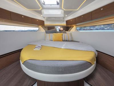 Cabin on Talos, a Jeanneau Merry Fisher 1095 motorboat at Grad Biograd na Moru, Croatia