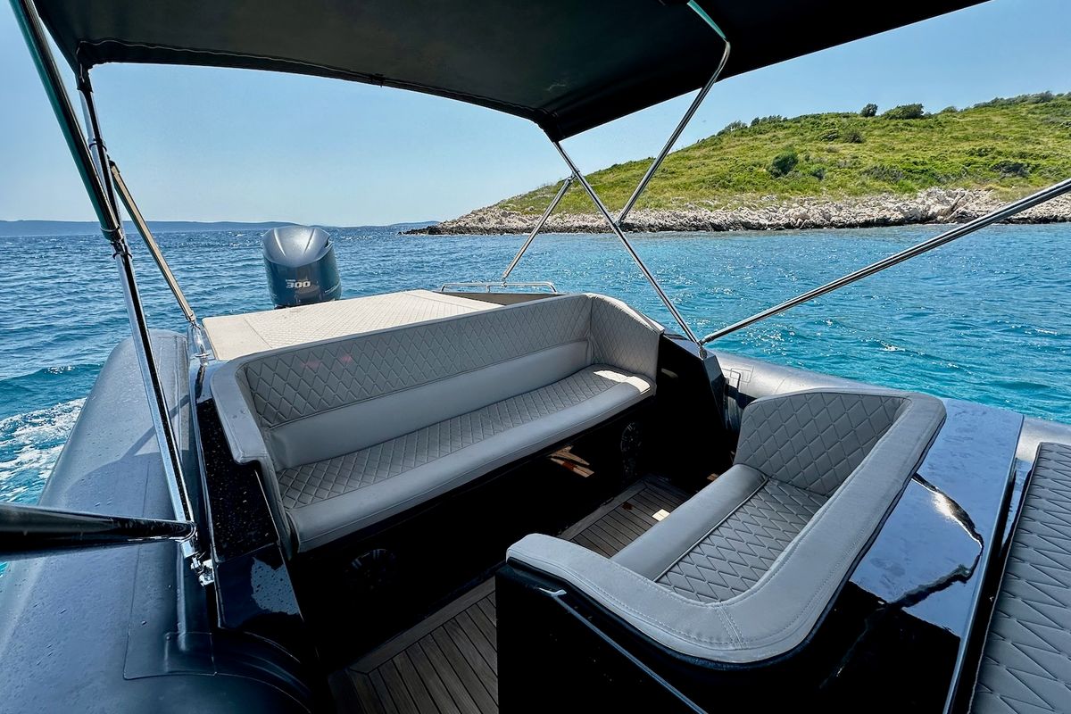 Deck of Lux Lolivul 9, a Kanula d.o.o. Lolivul 9 rib at Grad Trogir, Croatia