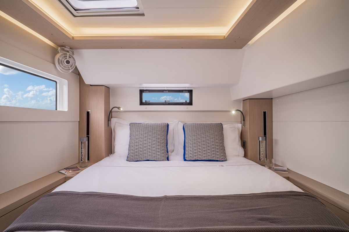 Cabin on Krista, a Lagoon 46 catamaran at Athens, Greece