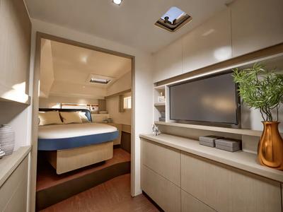 Cabin on Keep It Movin', a Fountaine Pajot FP 41 Maesto 3 catamaran at Road Town, British Virgin Islands