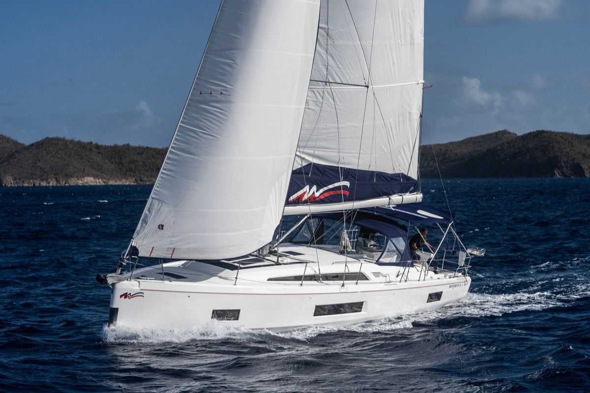Exterior view of Moorings 46.3 Exclusive, a Beneteau Oceanis 46.1 sailboat at Marigot, France