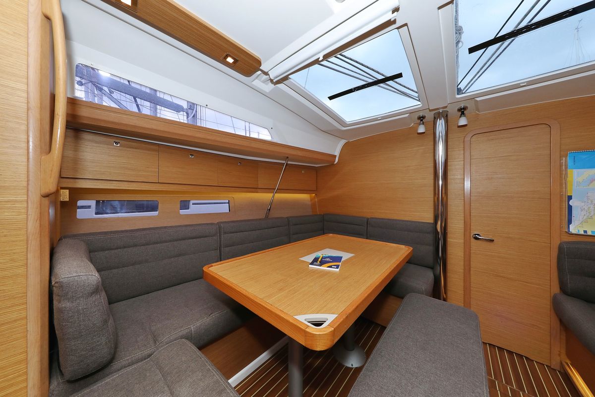 Salon of La Vie, a Dufour 412 GL sailboat at Grad Biograd na Moru, Croatia