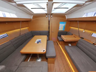 Salon of La Vie, a Dufour 412 GL sailboat at Grad Biograd na Moru, Croatia