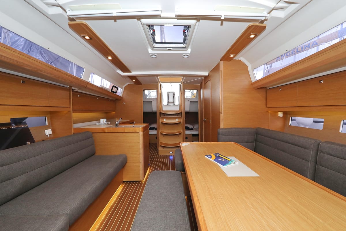 Salon of La Vie, a Dufour 412 GL sailboat at Grad Biograd na Moru, Croatia