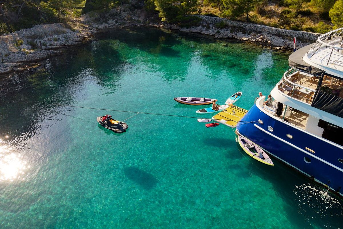 Exterior view of Lupus Mare, a Custom Made Lupus Mare motorboat at Split, Croatia
