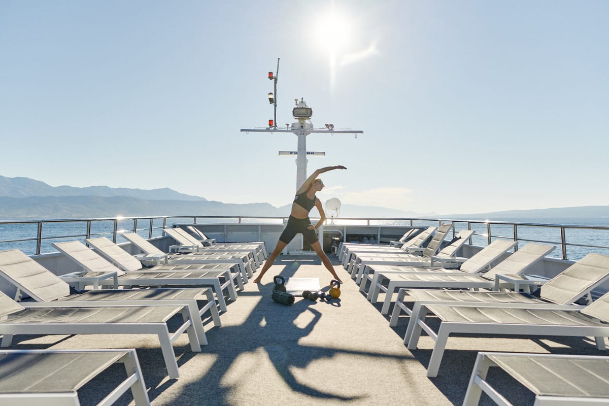 Deck of Lupus Mare, a Custom Made Lupus Mare motorboat at Split, Croatia