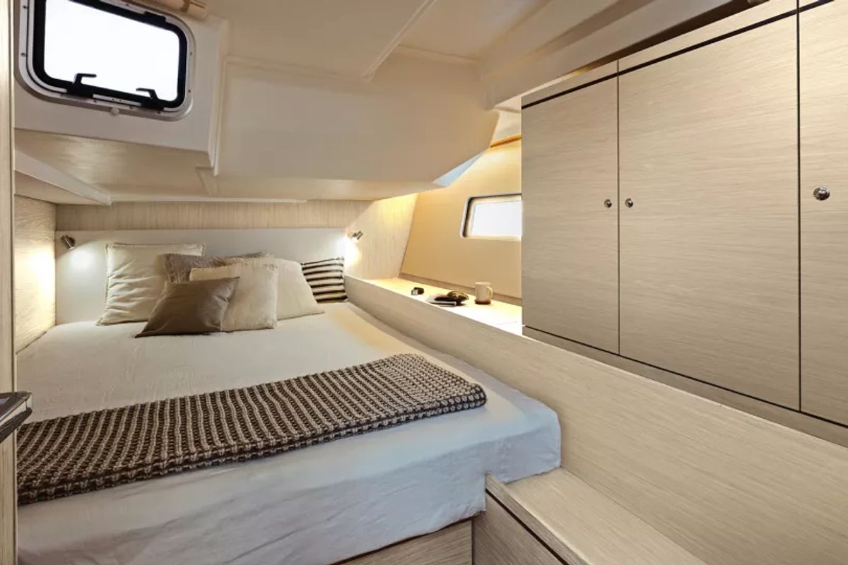 Cabin on Barracuda (Refit 2026 - A/C - Generator - Electric Heads - 12 Pax), a Beneteau Oceanis 51.1 sailboat at Gouvia, Gre…