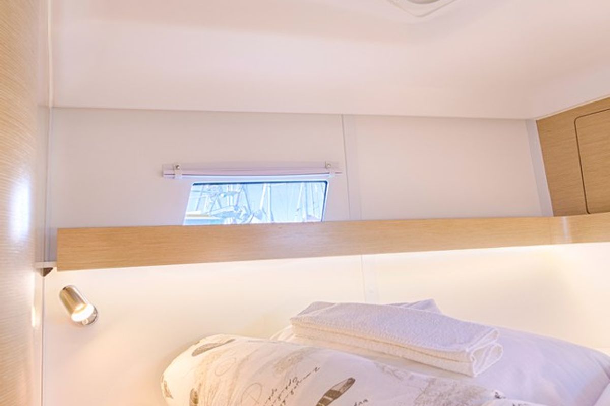 Cabin on Lion, a Elan Impression 45 sailboat at Split, Croatia