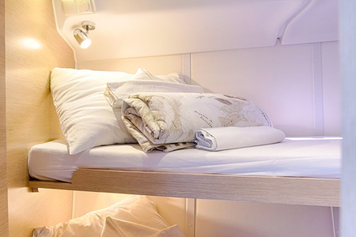 Cabin on Lion, a Elan Impression 45 sailboat at Split, Croatia