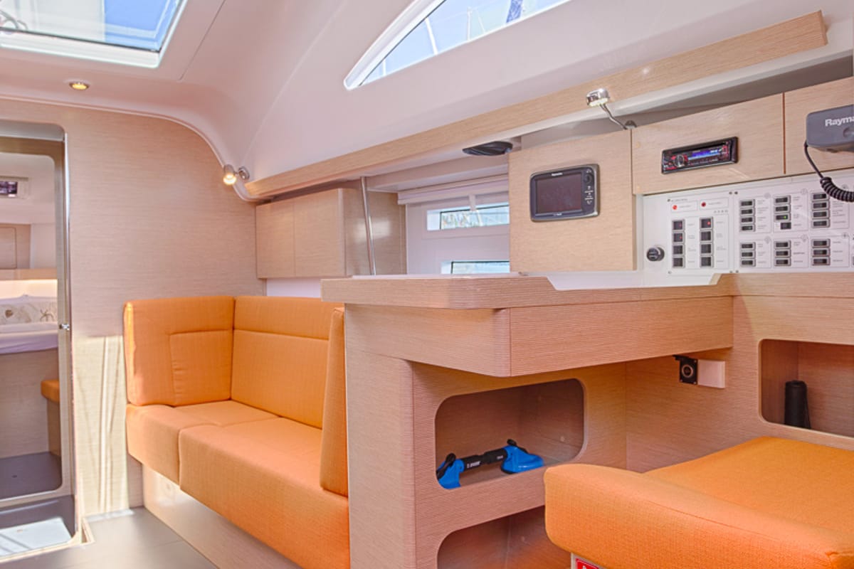 Salon of Lion, a Elan Impression 45 sailboat at Split, Croatia