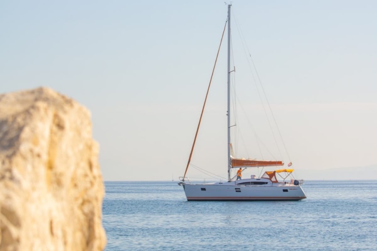 Exterior view of Lion, a Elan Impression 45 sailboat at Split, Croatia