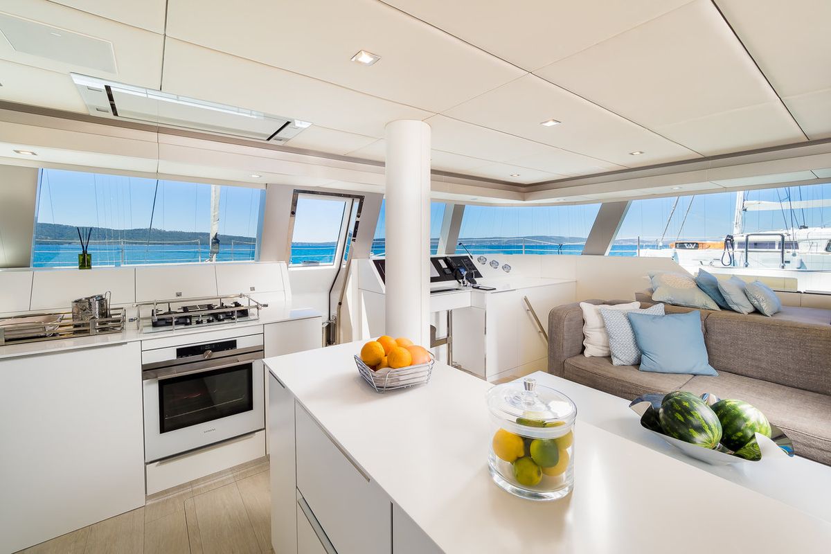 Galley of Solitaire, a Sunreef Yachts Sunreef 50 catamaran at Grad Kaštela, Croatia