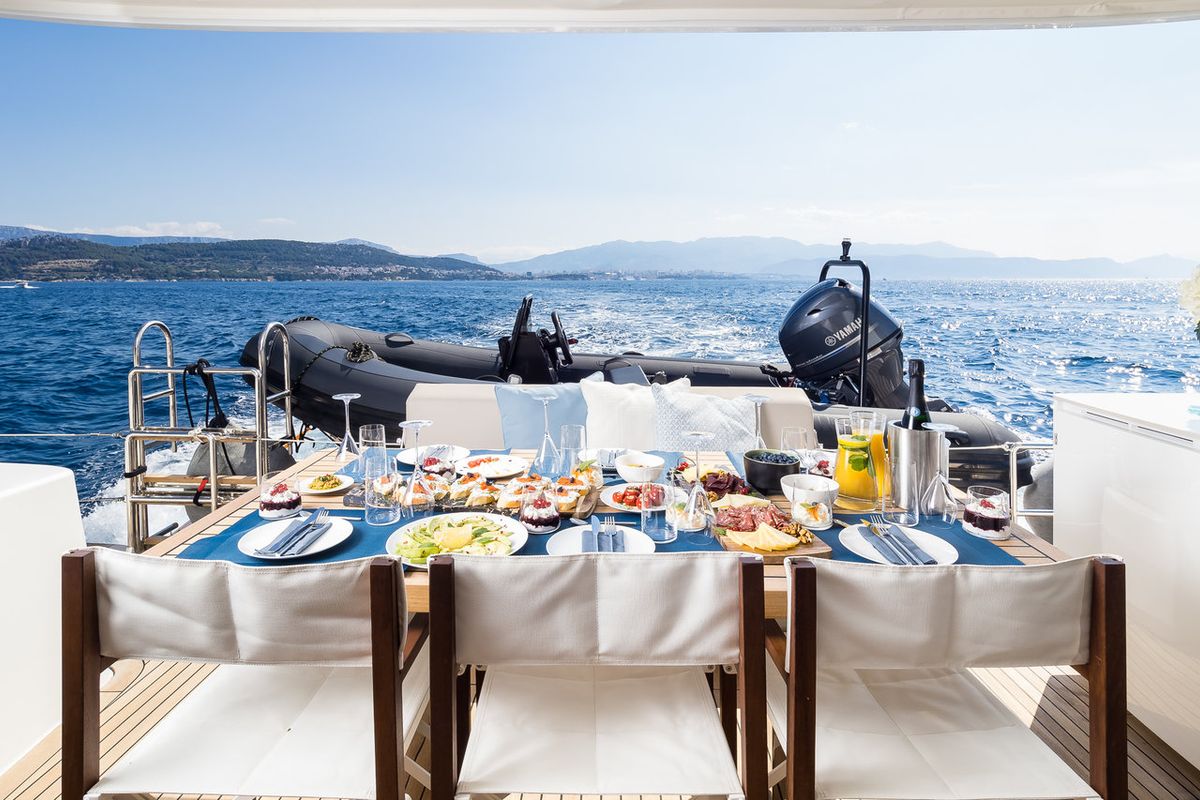Deck of Solitaire, a Sunreef Yachts Sunreef 50 catamaran at Grad Kaštela, Croatia
