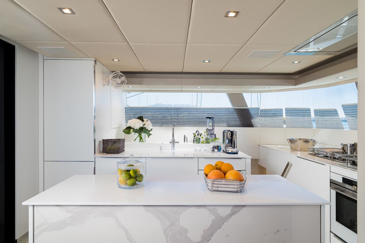 Galley of Solitaire, a Sunreef Yachts Sunreef 50 catamaran at Grad Kaštela, Croatia