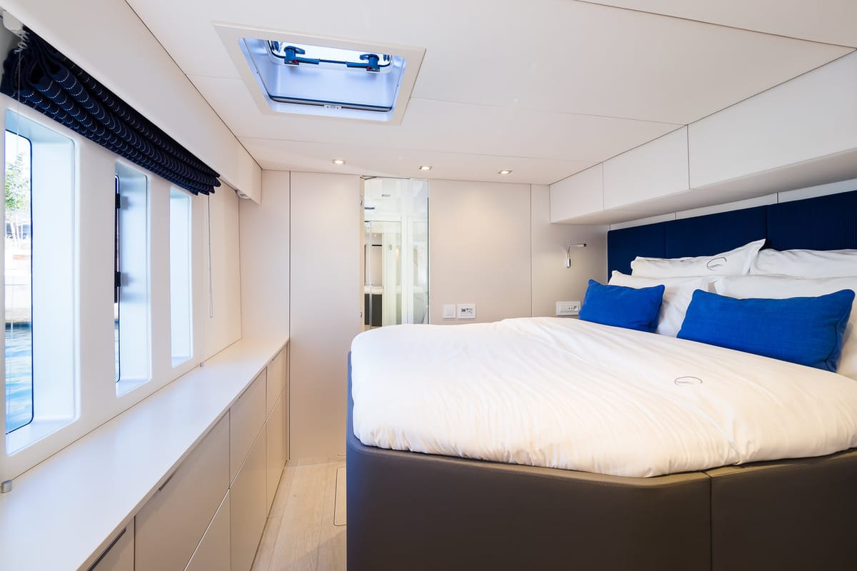 Cabin on Solitaire, a Sunreef Yachts Sunreef 50 catamaran at Grad Kaštela, Croatia