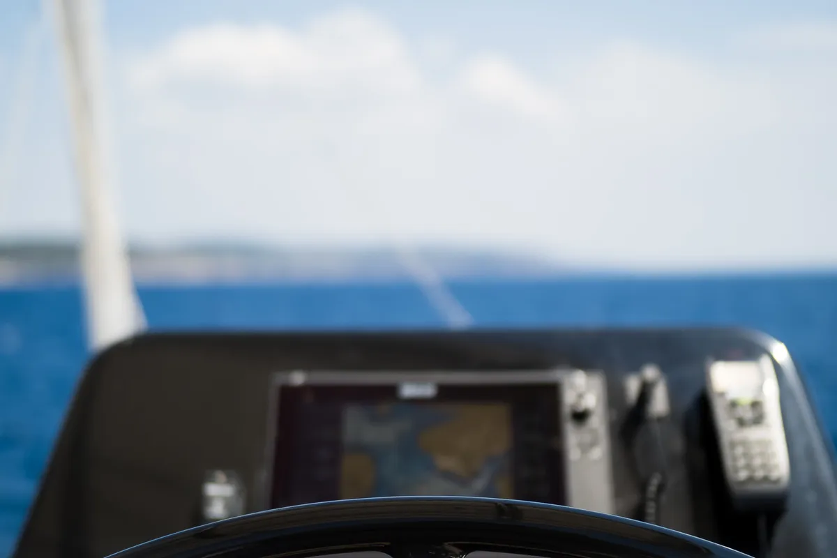 Cockpit of Solitaire, a Sunreef Yachts Sunreef 50 catamaran at Grad Kaštela, Croatia