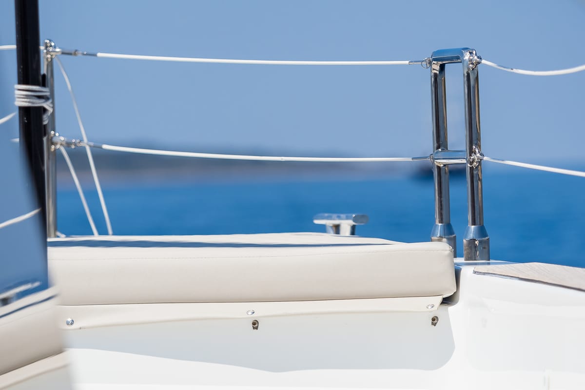 Deck of Solitaire, a Sunreef Yachts Sunreef 50 catamaran at Grad Kaštela, Croatia