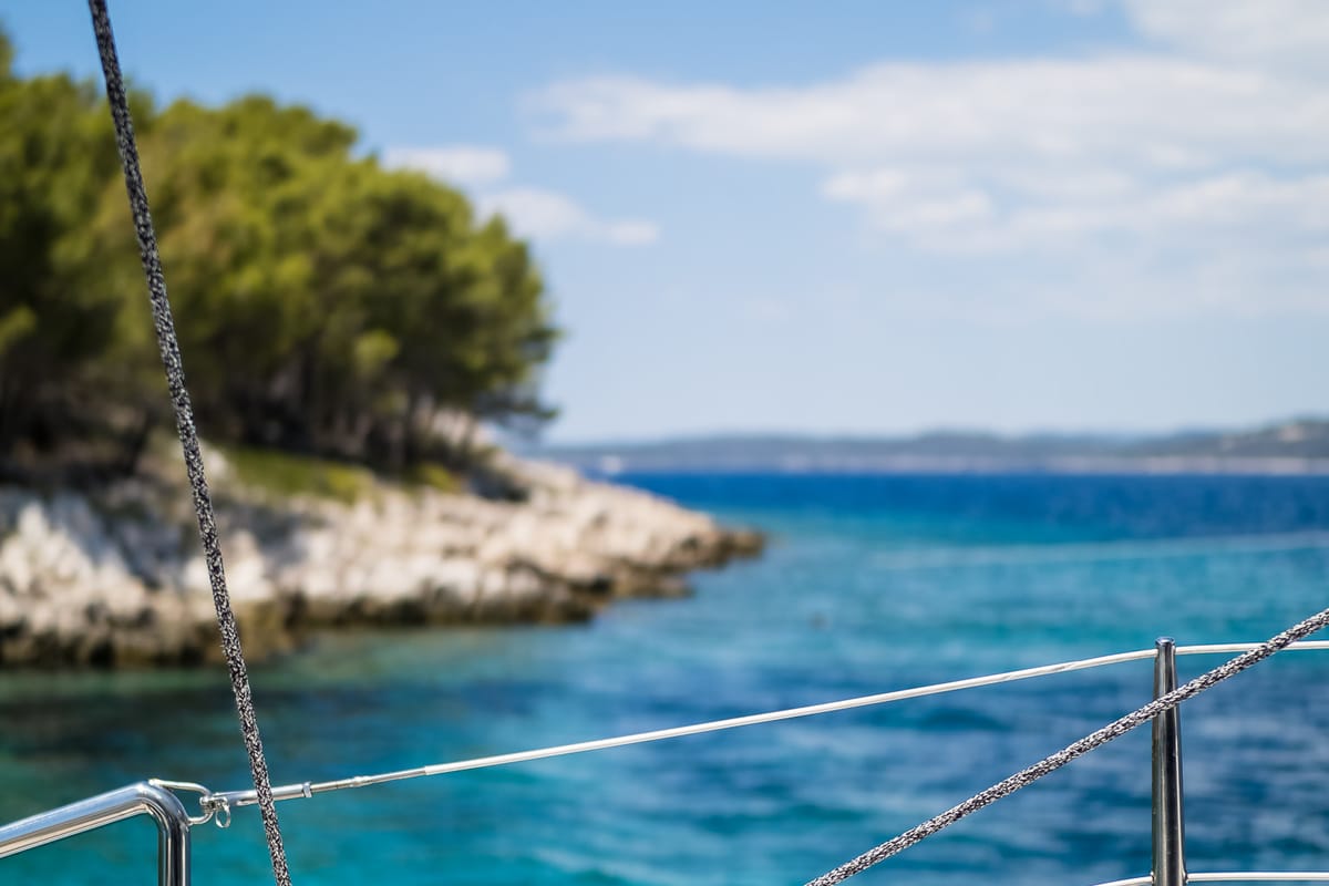 Deck of Solitaire, a Sunreef Yachts Sunreef 50 catamaran at Grad Kaštela, Croatia