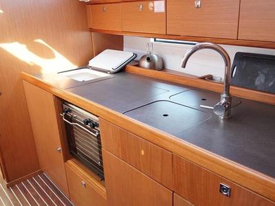 Galley of Hermes, a Bavaria Cruiser 41 sailboat at Athens, Greece
