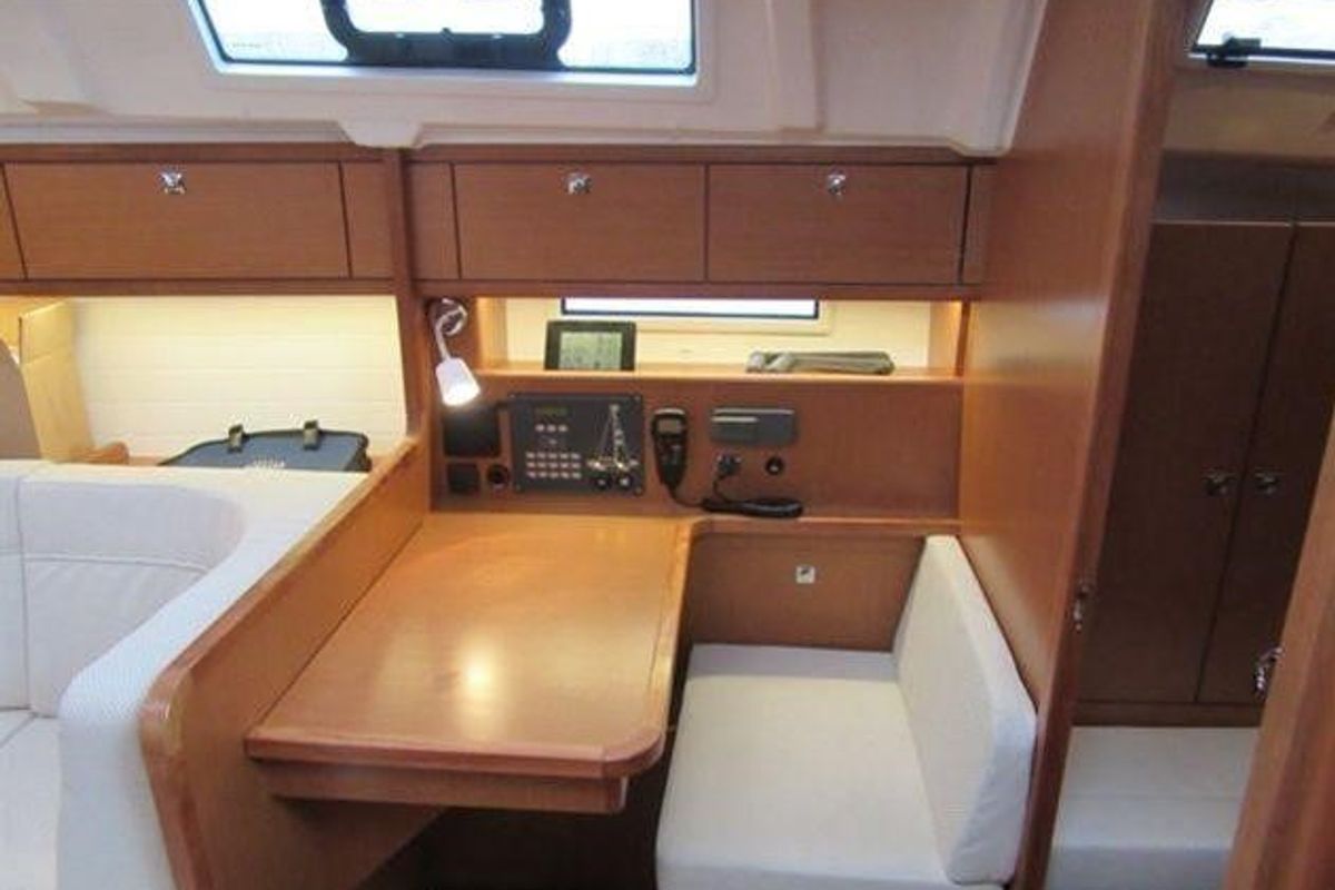 Salon of Hermes, a Bavaria Cruiser 41 sailboat at Athens, Greece