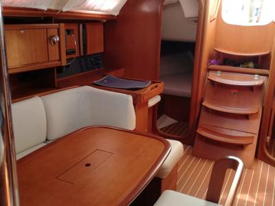 Salon of Erica, a Dufour 385 Grand Large sailboat at Marsala, Italy