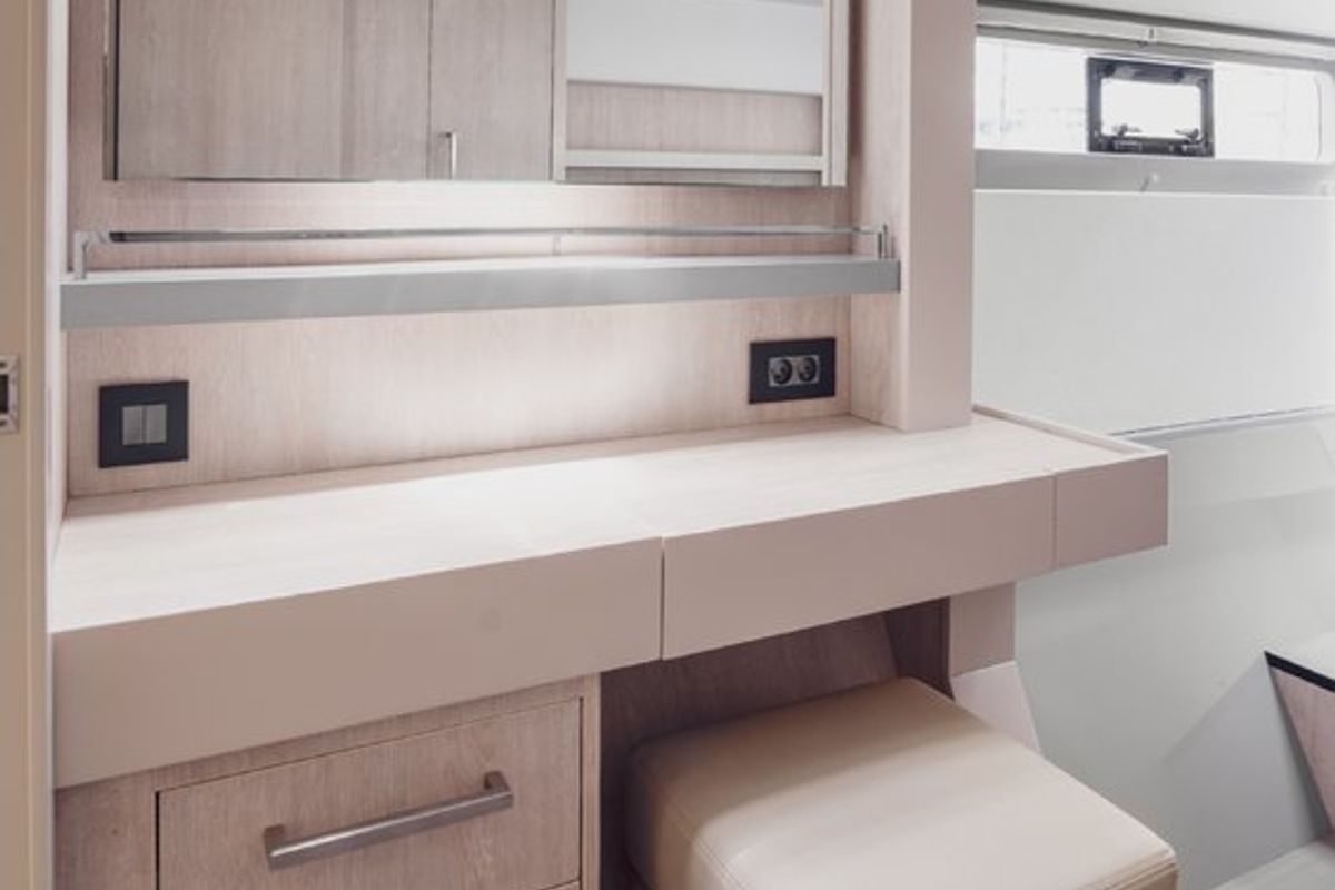 Cabin on Between, a Leopard 58 catamaran at Seychelles, Eden Island Marina, Seychelles