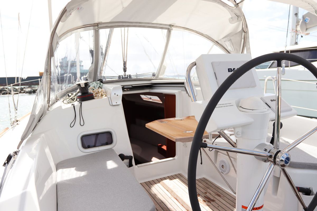 Deck of Chilli, a Beneteau Oceanis 31 sailboat at Road Town, British Virgin Islands