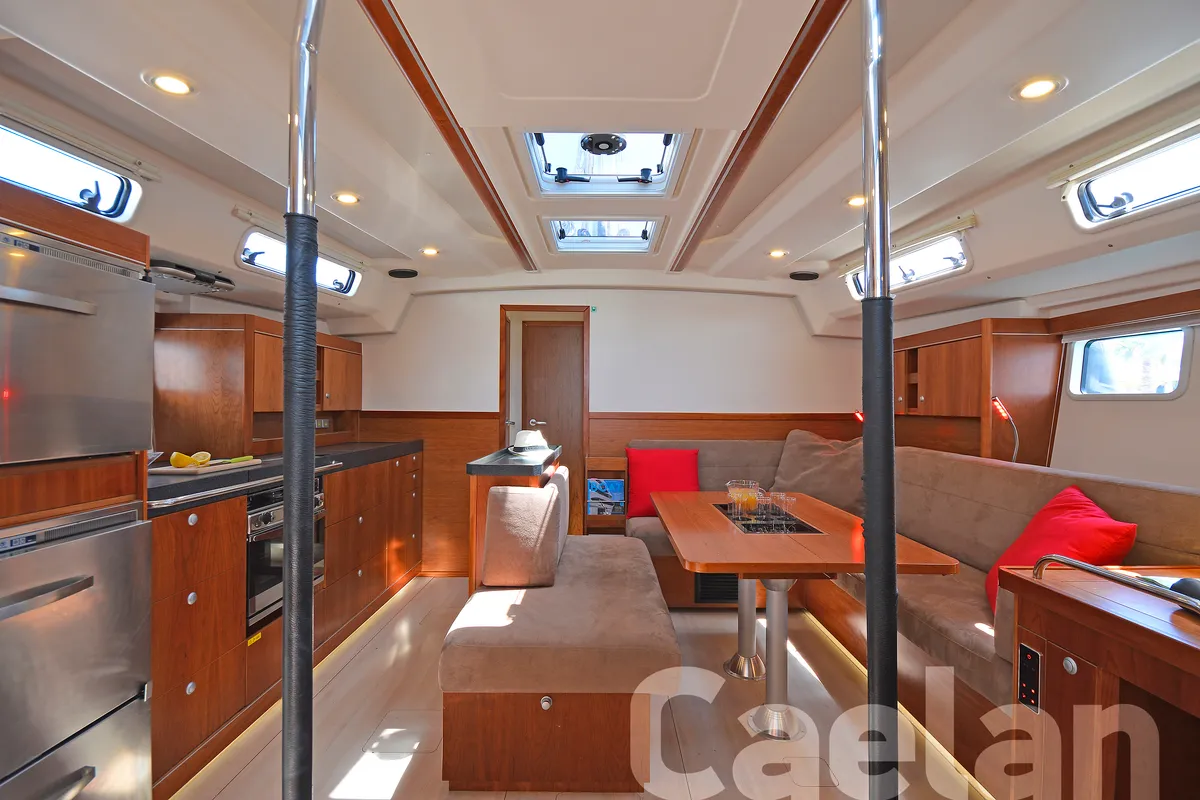 Salon of Kimi, a Hanse Yachts Hanse 505 sailboat at Kos, Greece