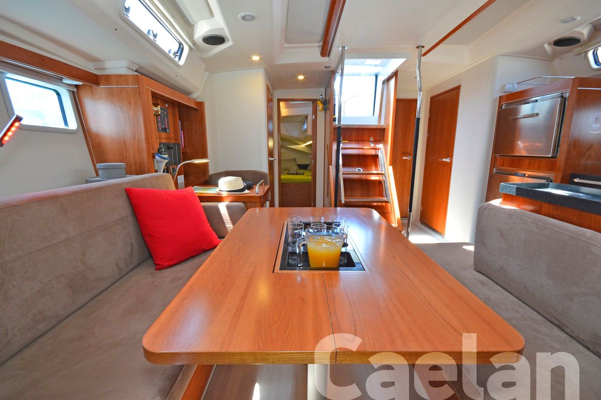 Salon of Kimi, a Hanse Yachts Hanse 505 sailboat at Kos, Greece