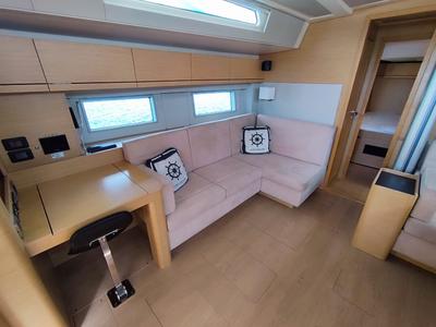 Salon of Ellora, a Hanse Yachts Hanse 548 sailboat at Lavreotiki Municipal Unit, Greece