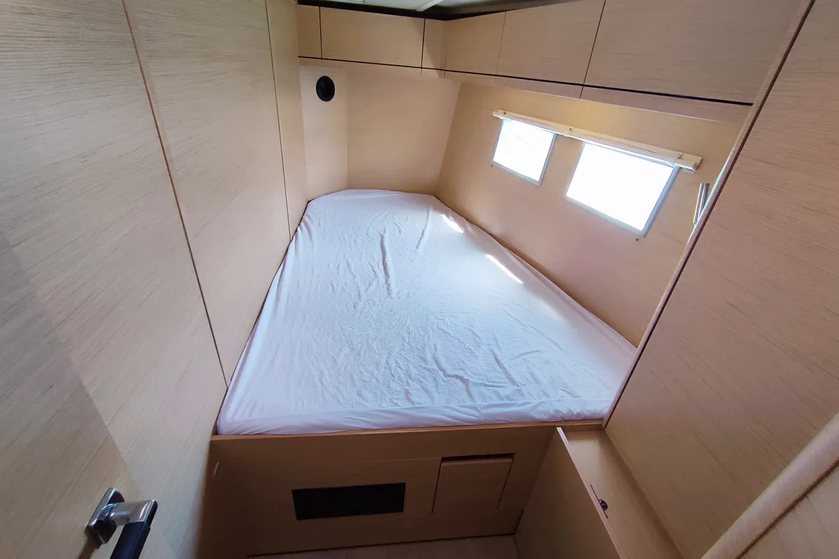 Cabin on Ellora, a Hanse Yachts Hanse 548 sailboat at Lavreotiki Municipal Unit, Greece